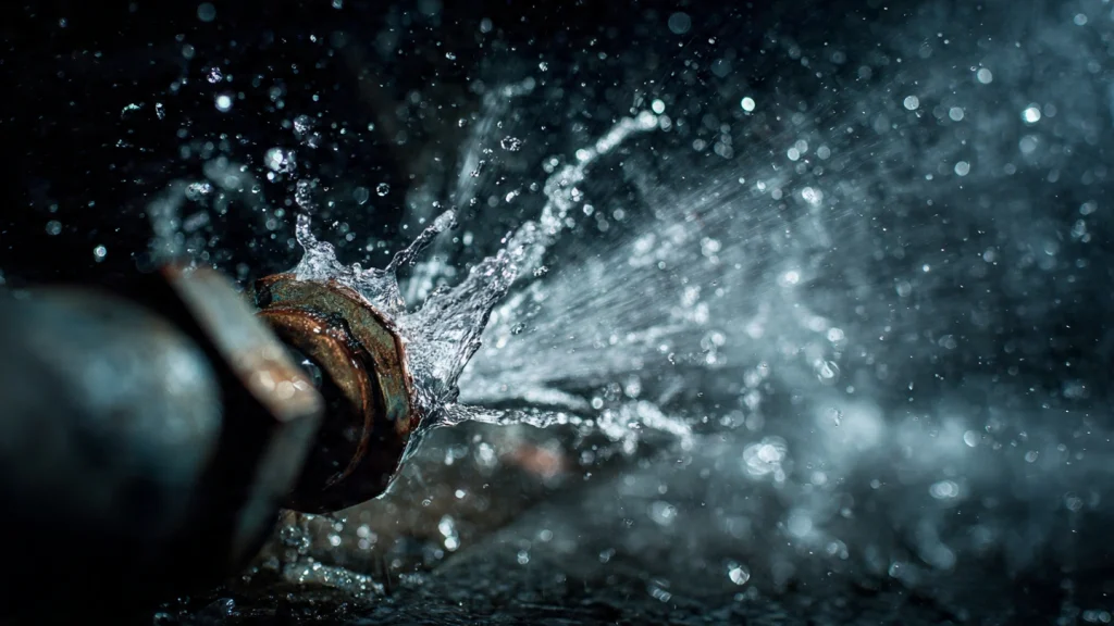 burst_pipe_being_controlled_with_valve